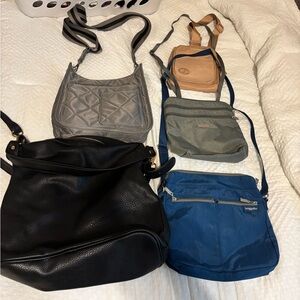 Bundle of 5 over the shoulder or side body bags purses